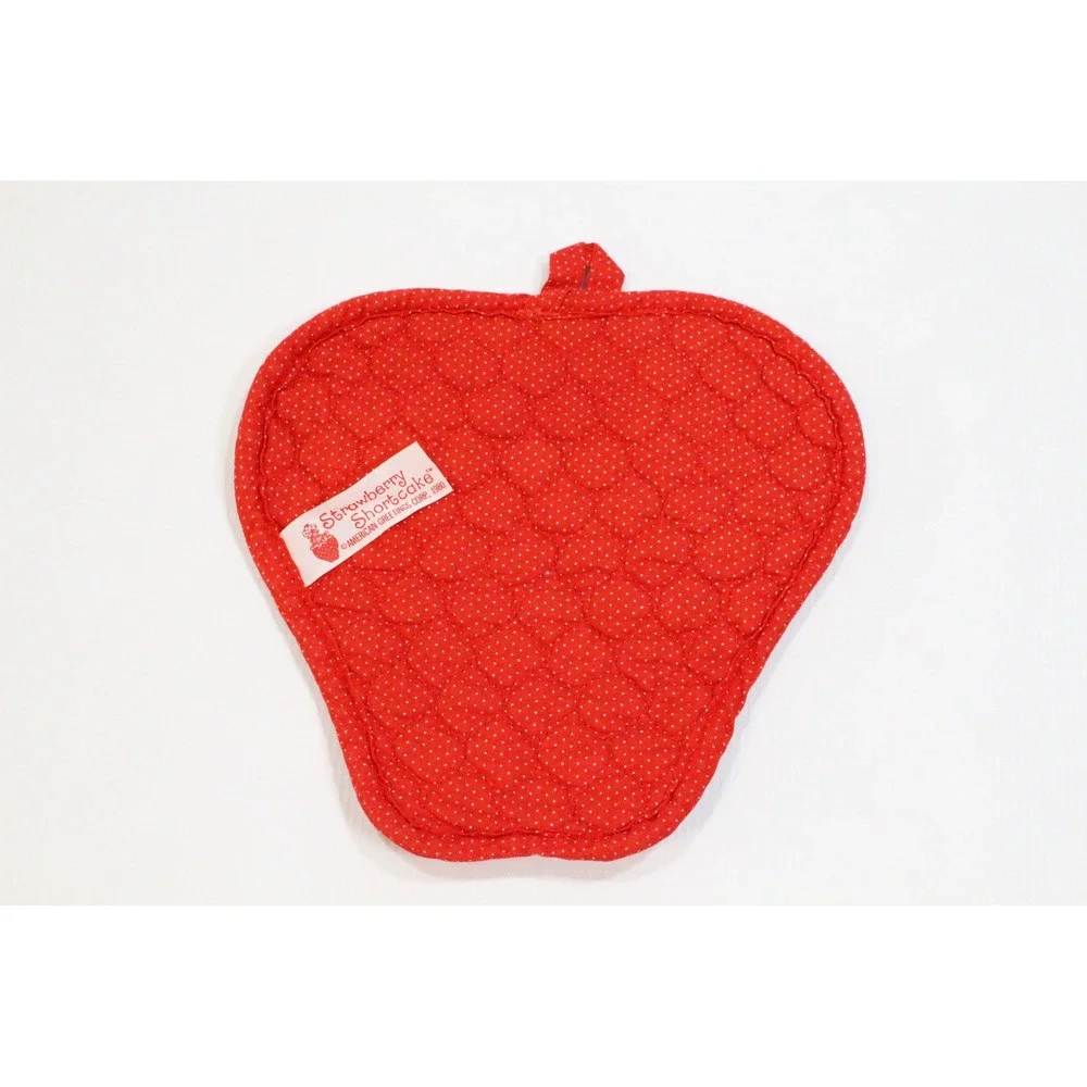 Vintage 1980 Strawberry Shortcake Potholder American Greetings Red Quilted